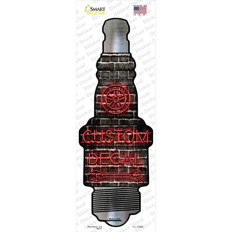 J-056s-M Custom Novelty Spark Plug Sticker Decal - Medium