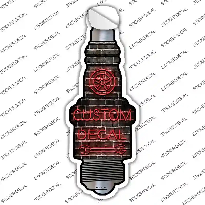 J-056s-XL Custom Novelty Spark Plug Sticker Decal - Extra Large
