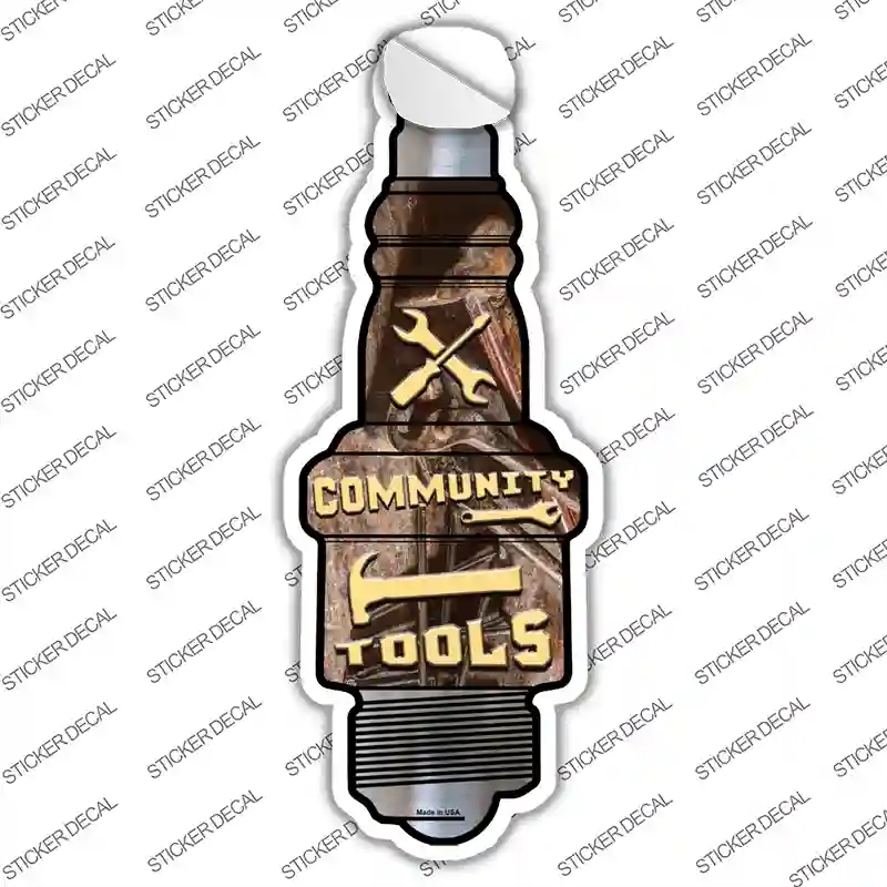 J-067s-XL Community Tools Novelty Spark Plug Sticker Decal - Extra Large