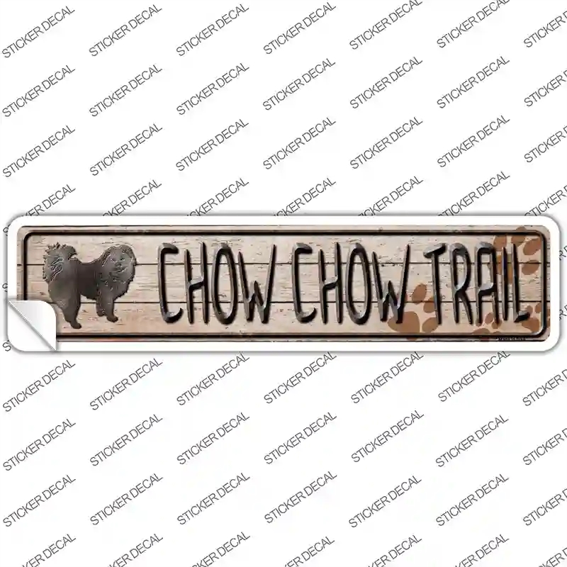 K-052s-XL Chow Chow Trail Novelty Narrow Sticker Decal - Extra Large