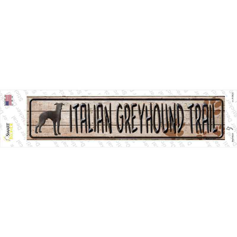 K-062s-M Italian Greyhound Trail Novelty Narrow Sticker Decal - Medium