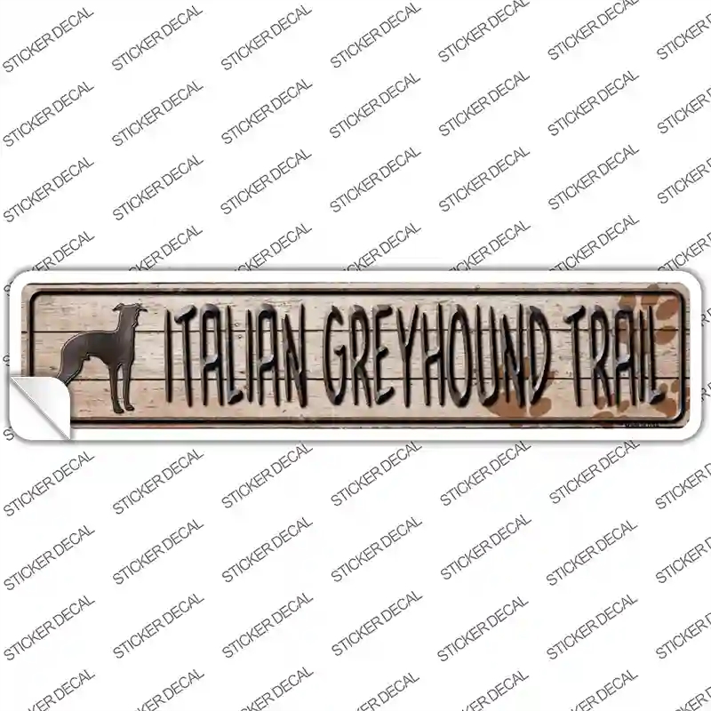 K-062s-XL Italian Greyhound Trail Novelty Narrow Sticker Decal - Extra Large