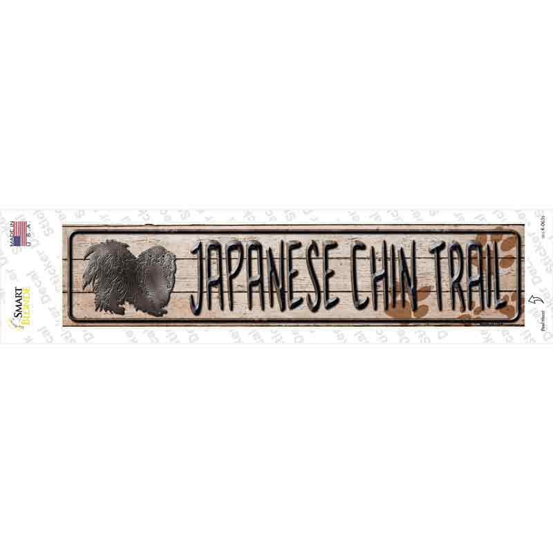 K-063s-M Japanese Chin Trail Novelty Narrow Sticker Decal - Medium