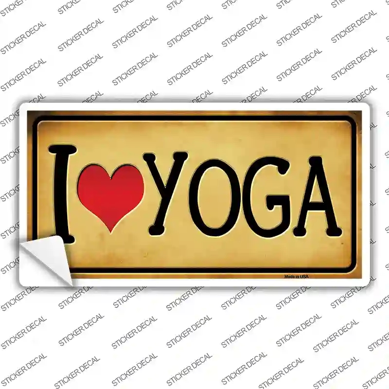 LP-10748s-S I Heart Yoga Novelty Sticker Decal - Small