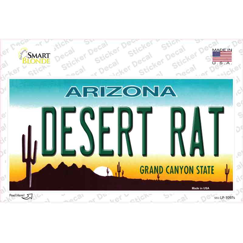 LP-1097s-M Desert Rat Arizona Novelty Sticker Decal - Medium