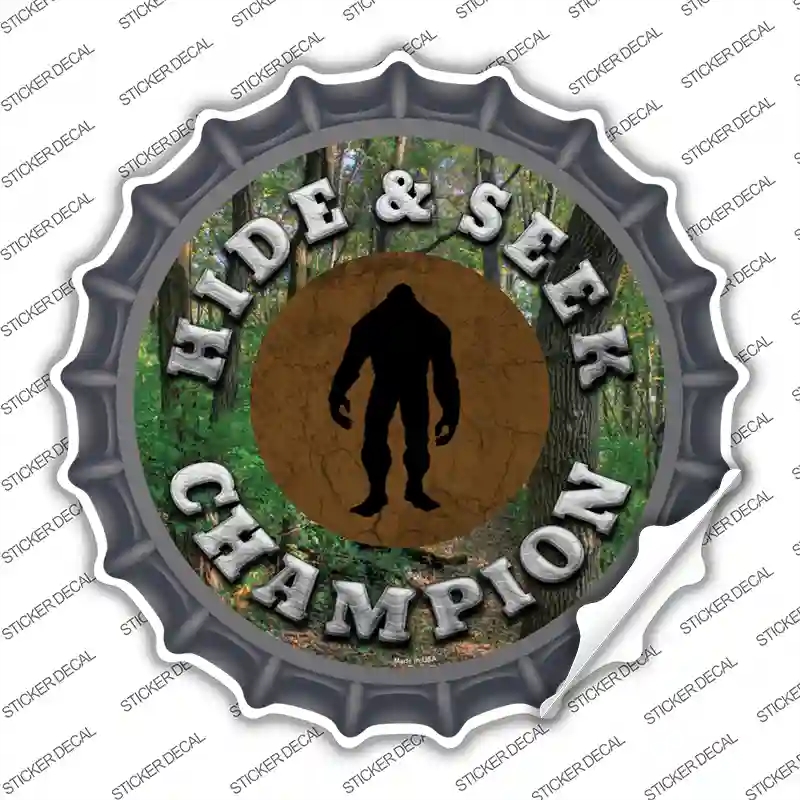 BC-754s-S Hide & Seek Champion Bigfoot Novelty Bottle Cap Sticker Decal - Small