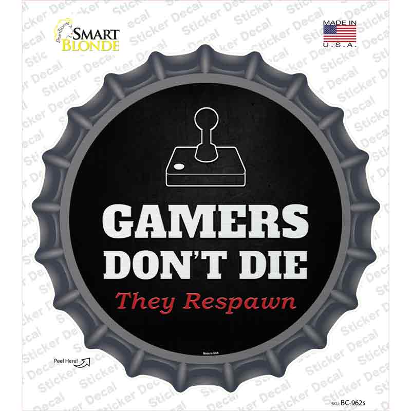 BC-962s-M Atari Gamers Dont Die Novelty Bottle Cap Sticker Decal - Medium