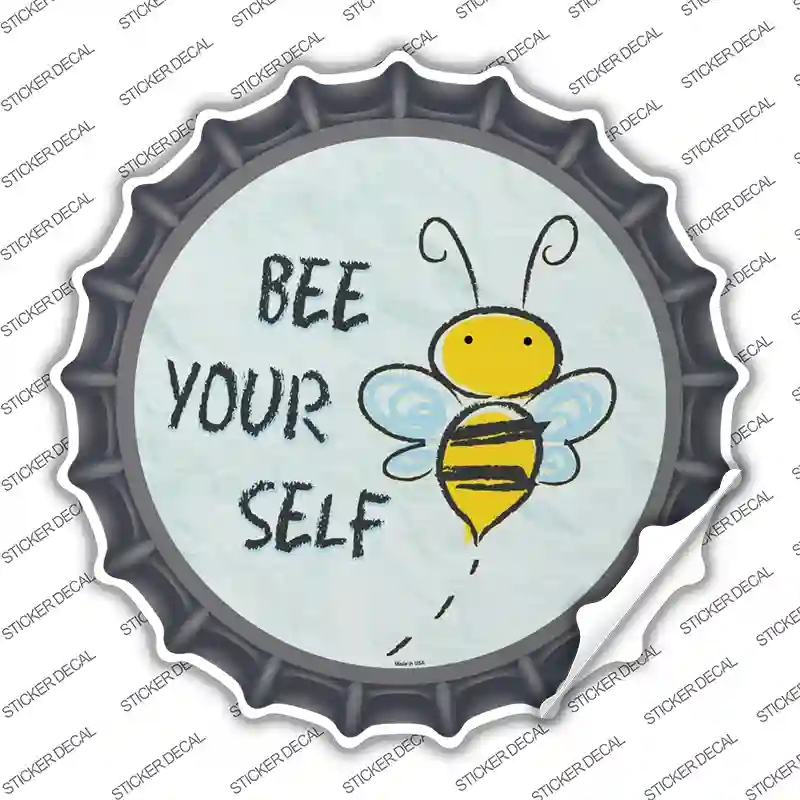 BC-975s-S Bee Yourself Novelty Bottle Cap Sticker Decal - Small