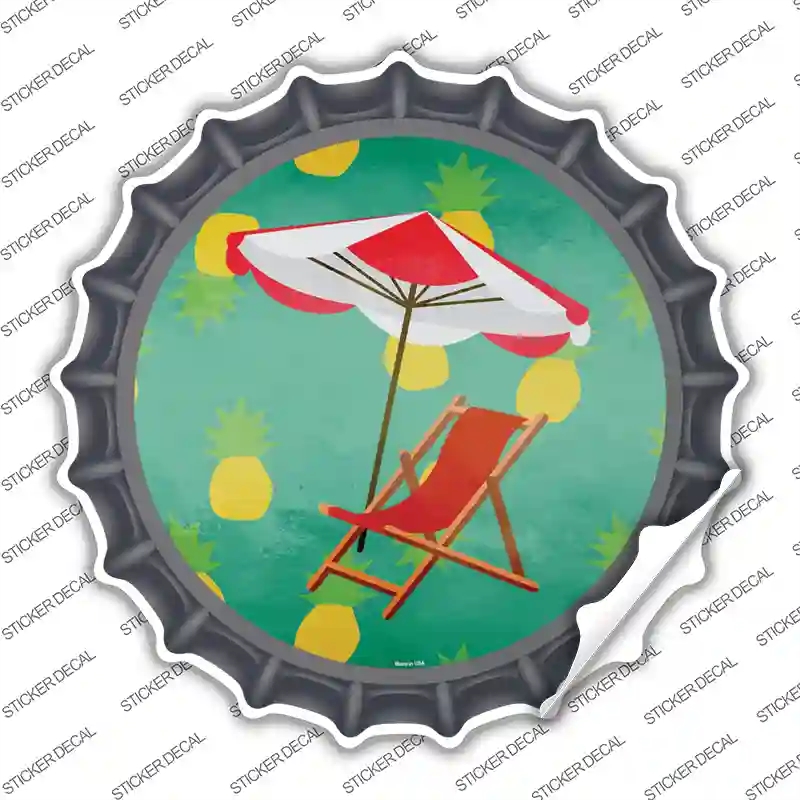BC-976s-L Chair & Umbrella Novelty Bottle Cap Sticker Decal - Large