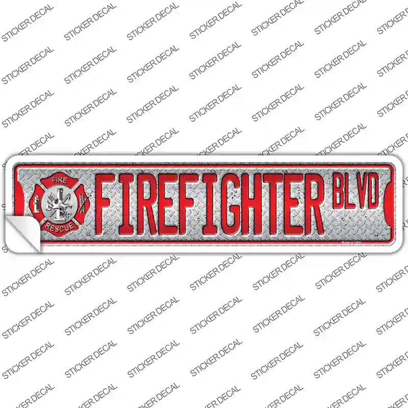 K-1284s-XL Fire Fighter Blvd Novelty Narrow Sticker Decal - Extra Large