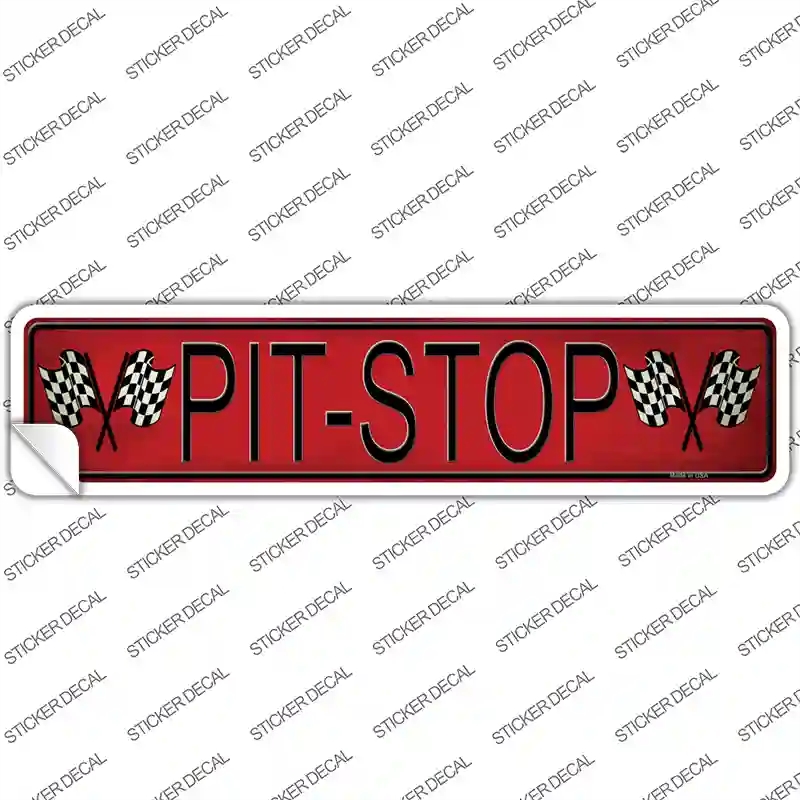 K-1293s-L Pit Stop Novelty Narrow Sticker Decal - Large