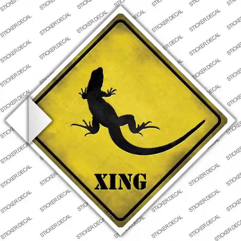 CX-017s-S Lizard Xing Novelty Diamond Sticker Decal - Small