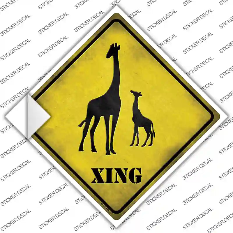 CX-019s-L Giraffe Xing Novelty Diamond Sticker Decal - Large