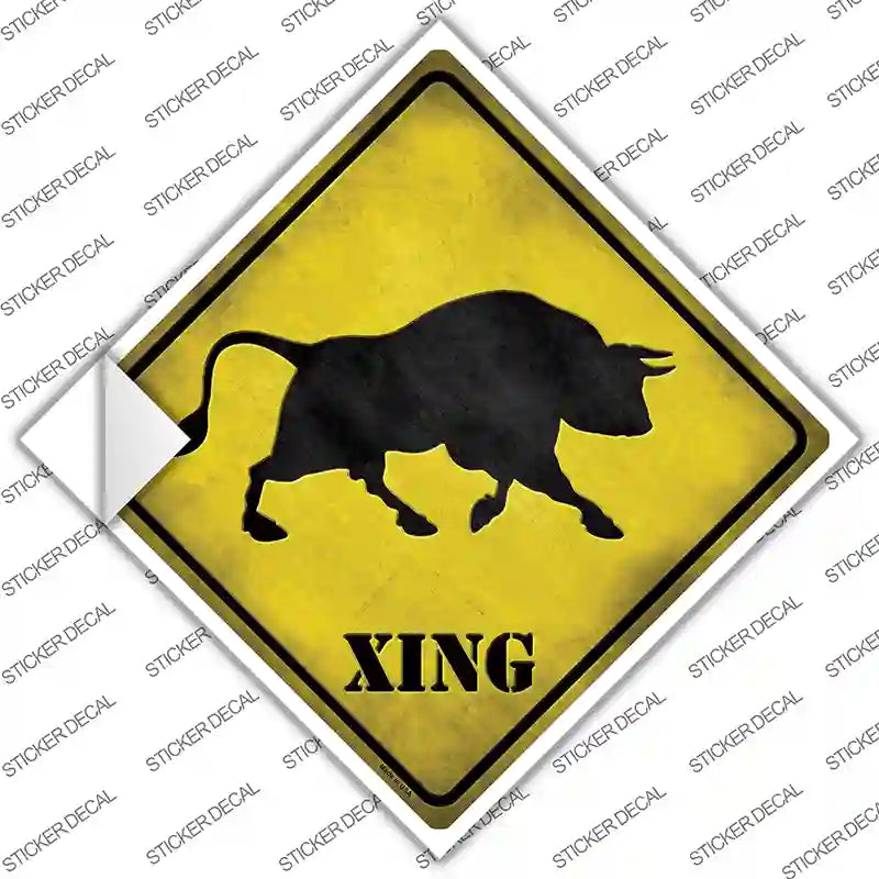 CX-028s-XL Bull Xing Novelty Diamond Sticker Decal - Extra Large
