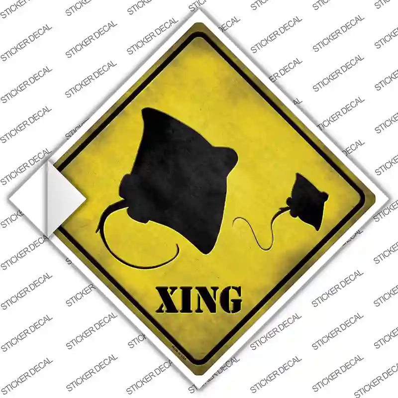 CX-049s-L Stingray Xing Novelty Diamond Sticker Decal - Large