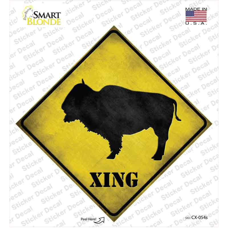 CX-054s-M Buffalo Xing Novelty Diamond Sticker Decal - Medium