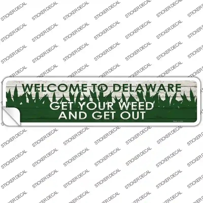 K-1560s-XL Delaware Weed Novelty Narrow Sticker Decal - Extra Large