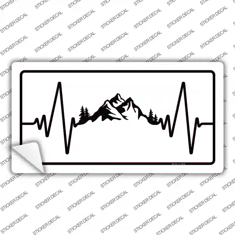 LP-13981s-L Mountains Heart Beat Novelty Sticker Decal - Large