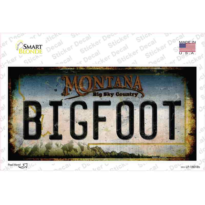 LP-14018s-M Bigfoot Montana Novelty Sticker Decal - Medium