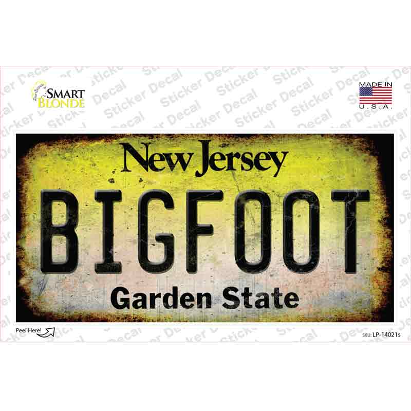 LP-14021s-M Bigfoot   Jersey Novelty Sticker Decal - Medium