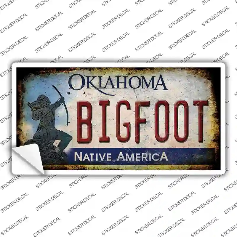 LP-14024s-L Bigfoot Oklahoma Novelty Sticker Decal - Large