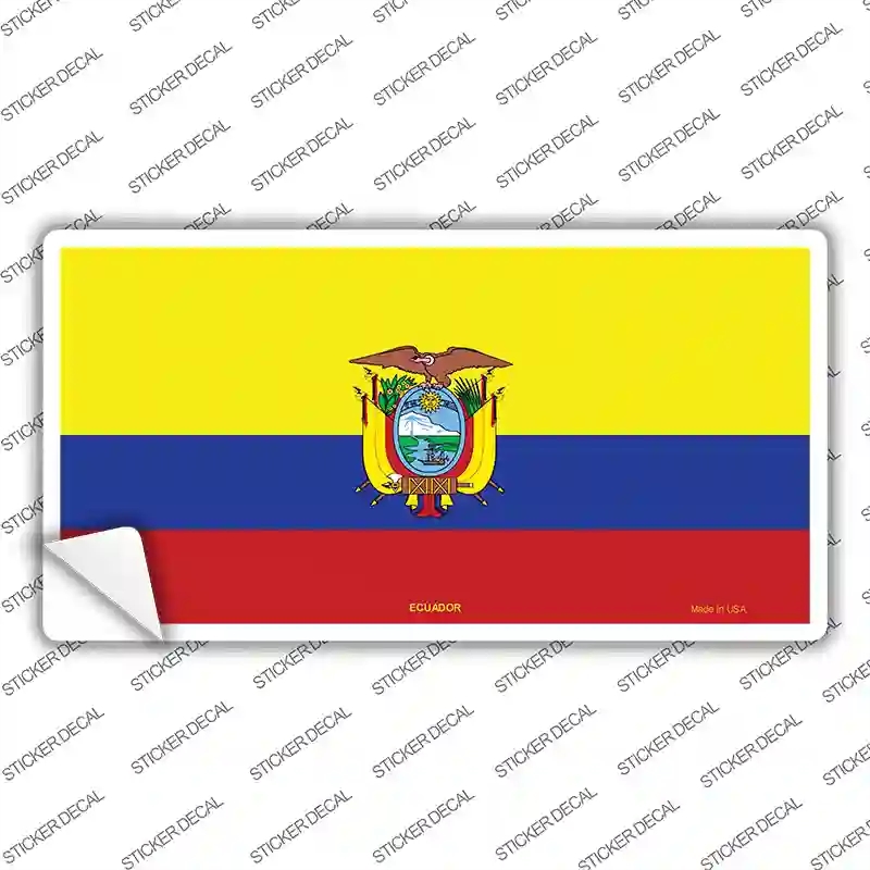 LP-1424s-L Ecuador Flag Novelty Sticker Decal - Large