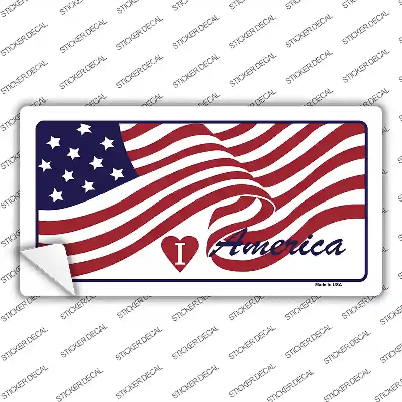 LP-146s-XL I Love America Flag Novelty Sticker Decal - Extra Large