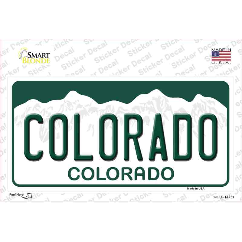 LP-1473s-M Colorado State Background Novelty Sticker Decal - Medium