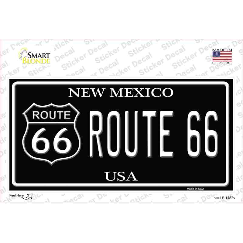 LP-1482s-M Route 66   Mexico Black Novelty Sticker Decal - Medium