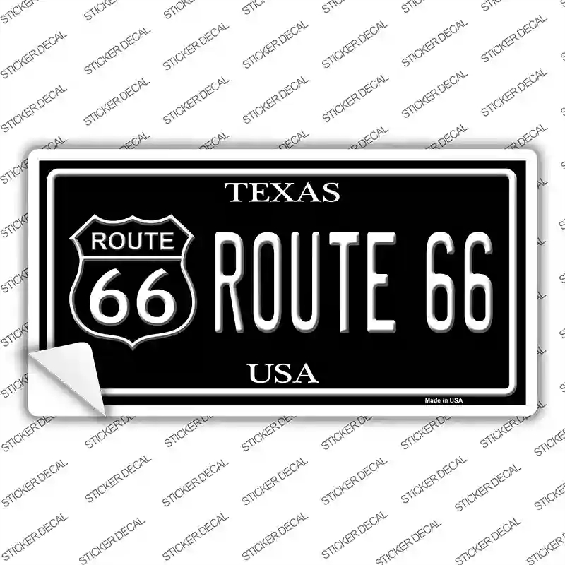 LP-1483s-S Route 66 Texas Black Novelty Sticker Decal - Small