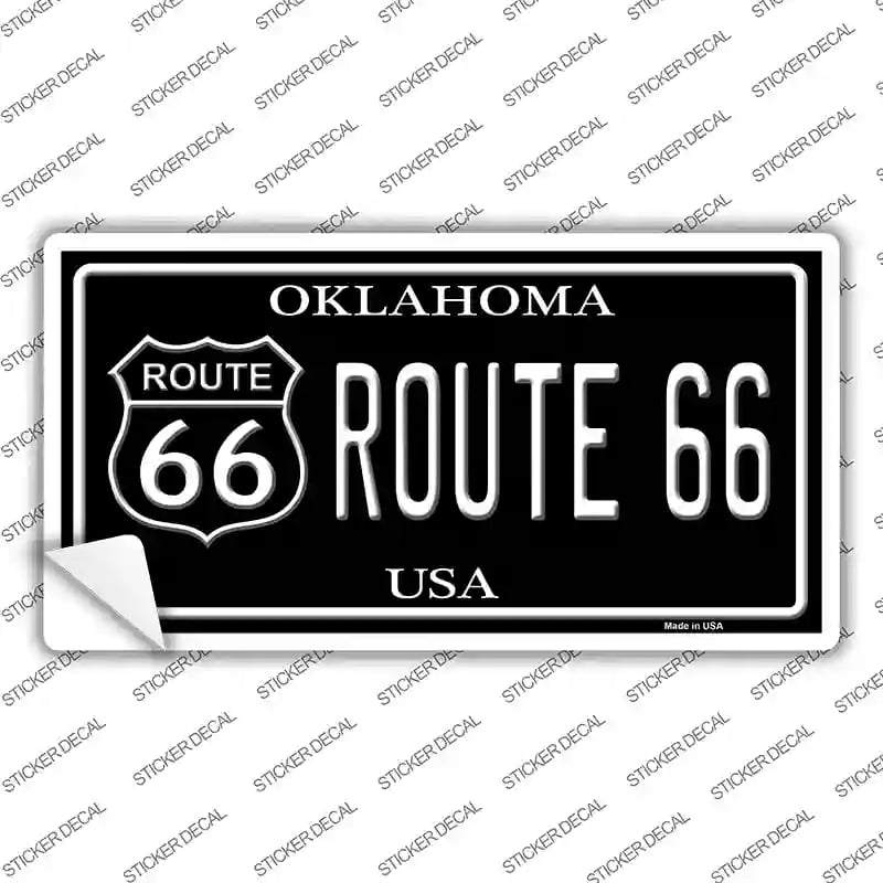 LP-1487s-XL Route 66 Oklahoma Black Novelty Sticker Decal - Extra Large
