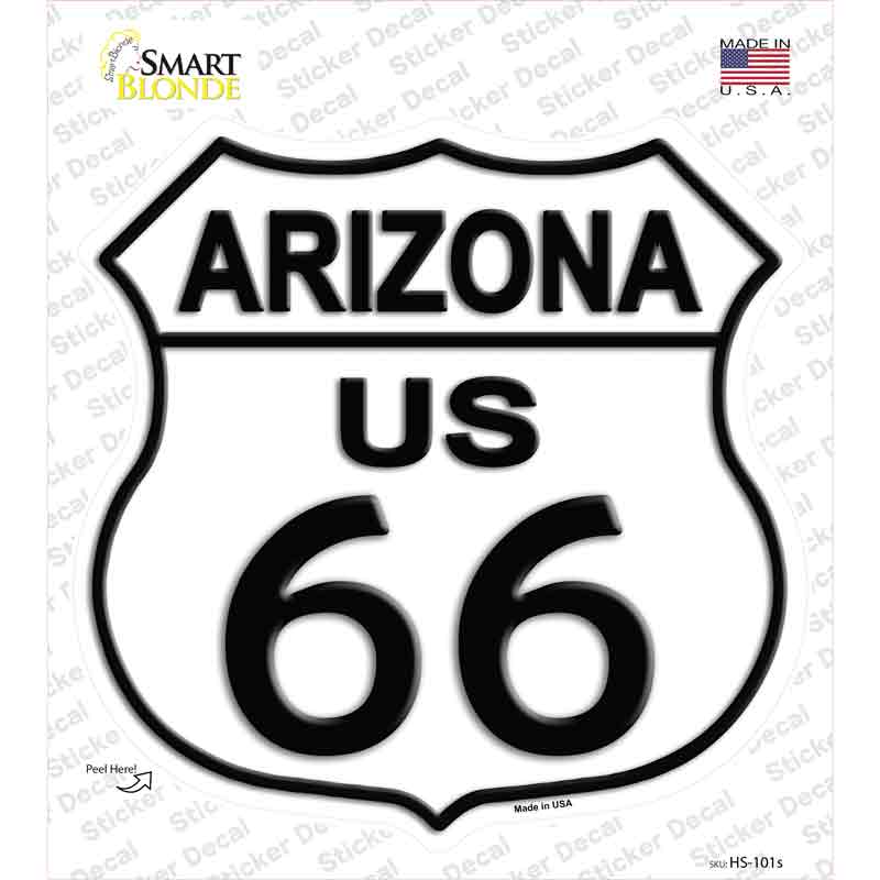 HS-101s-M Arizona Route 66 Novelty Highway Shield Sticker Decal - Medium