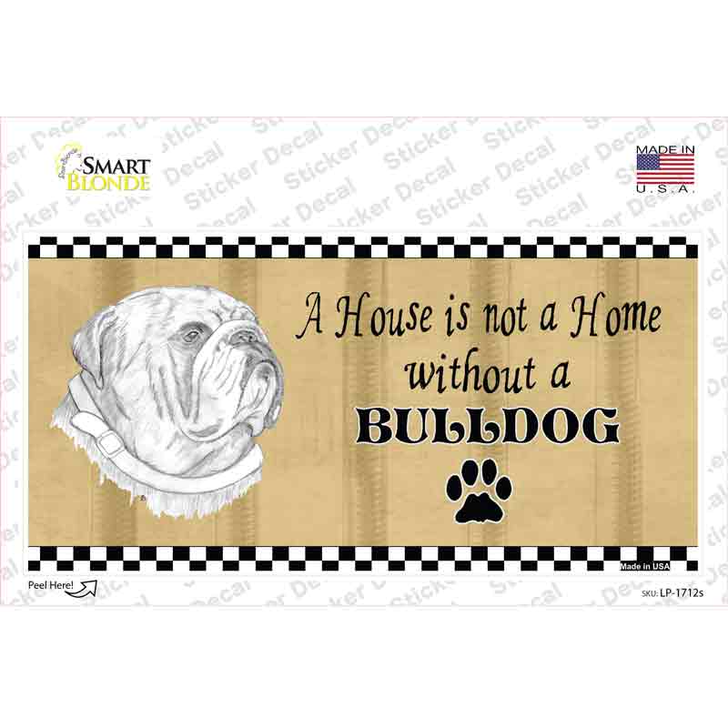 LP-1712s-M Pencil Sketch Bulldog Novelty Sticker Decal - Medium