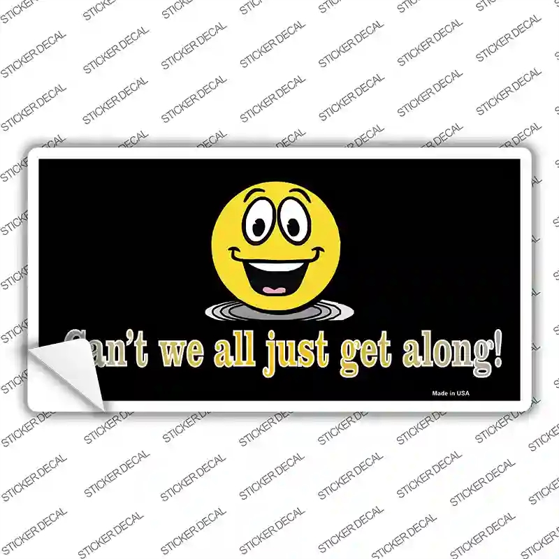LP-3669s-L Cant We All Get Along Novelty Sticker Decal - Large