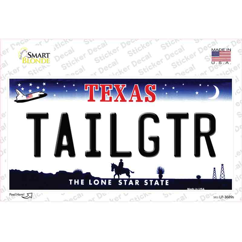 LP-3689s-M Tailgater Texas Novelty Sticker Decal - Medium