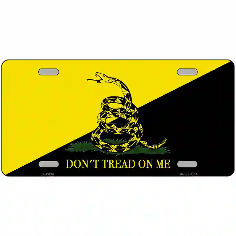 LLP-13796 24 x 12 in. Dont Tread on Me Yellow & Black Novelty Metal License Plate