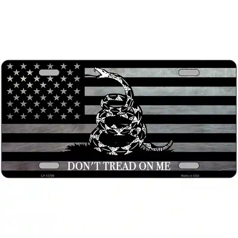 LLP-13799 24 x 12 in. Dont Tread on Me American Flag Novelty Metal License Plate