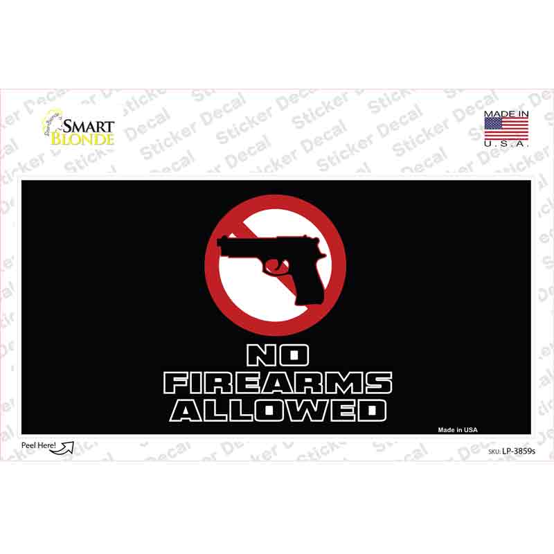 LP-3859s-M No Firearms Allowed Novelty Sticker Decal - Medium