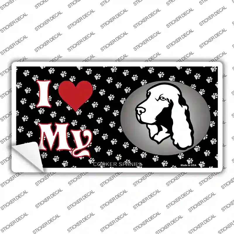 LP-3903s-L I Love My Cocker Spaniel Novelty Sticker Decal - Large