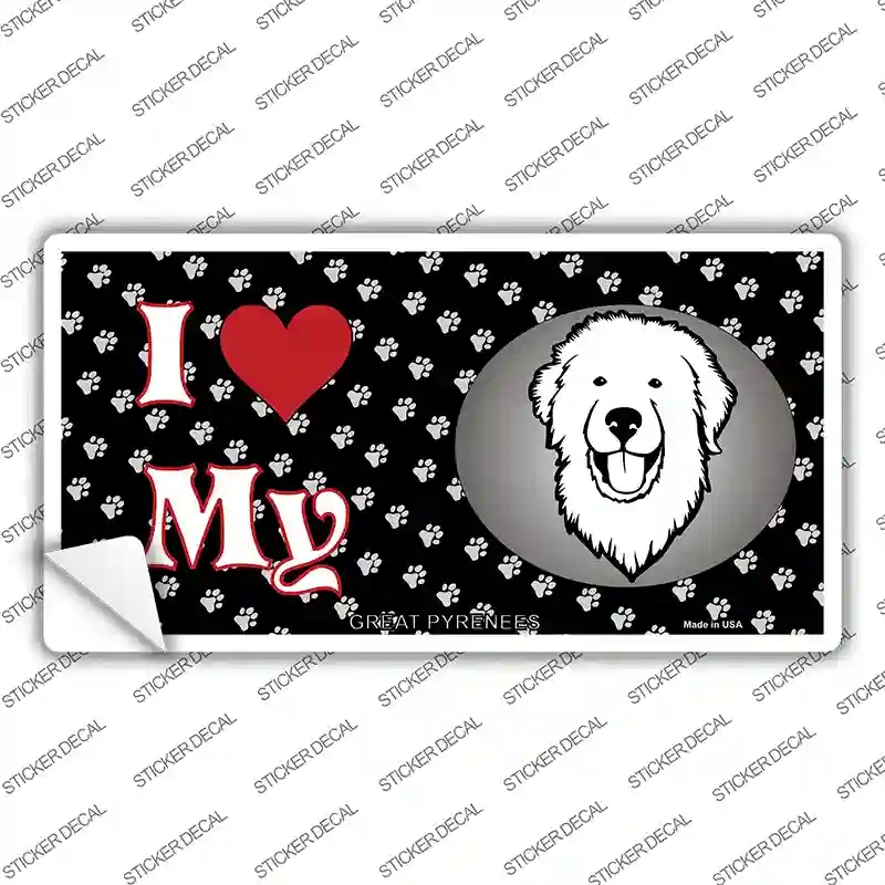 LP-3911s-XL I Love My Great Pyrenees Novelty Sticker Decal - Extra Large
