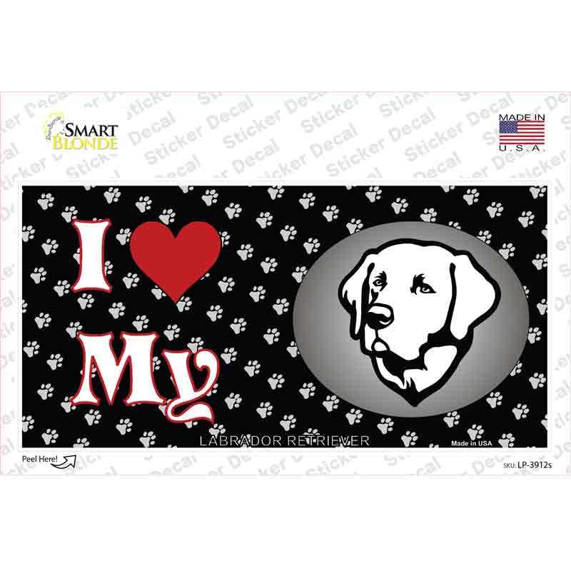 LP-3912s-M I Love My Labrador Retriever Novelty Sticker Decal - Medium
