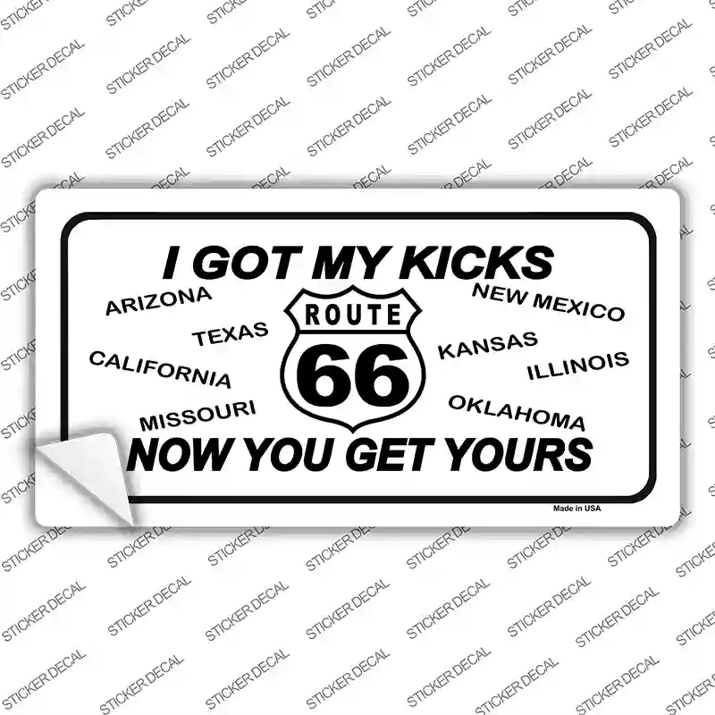 LP-096s-XL I Got My Kicks Novelty Sticker Decal - Extra Large