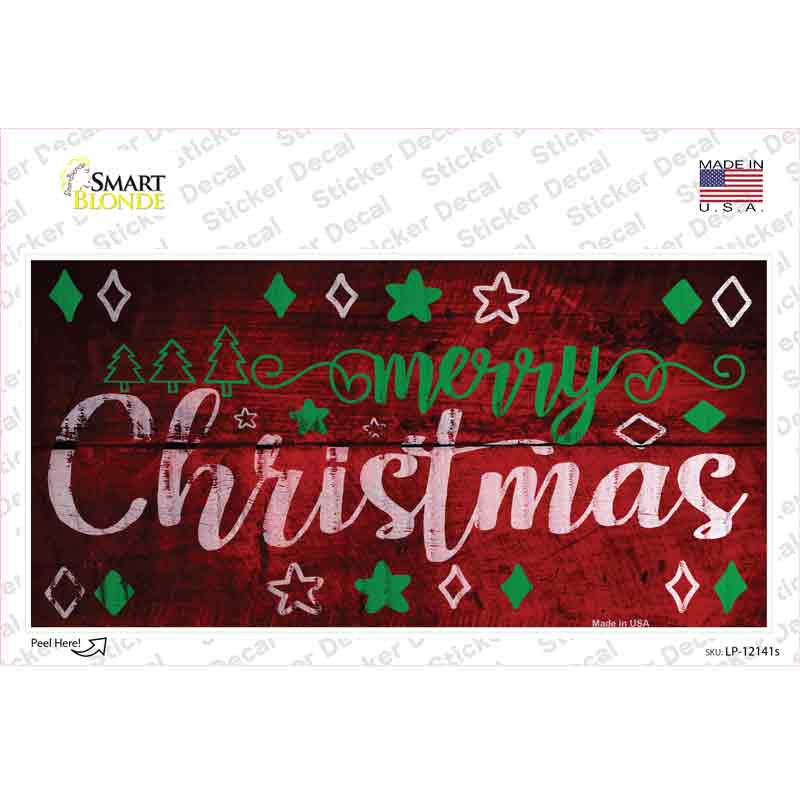 LP-12141s-M Merry Christmas Novelty Sticker Decal - Medium