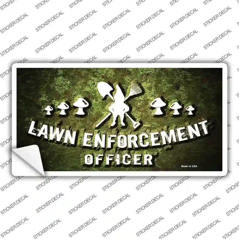 LP-12182s-XL Lawn Enforcement Gnome Novelty Sticker Decal - Extra Large