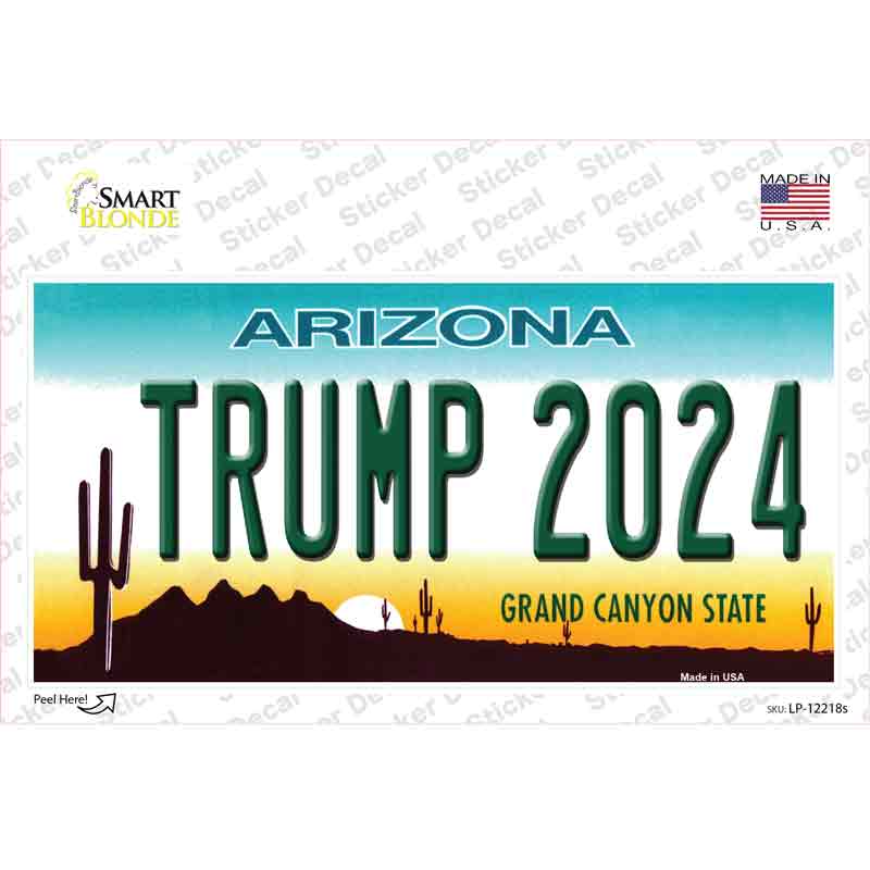 LP-12218s-M Trump 2024 Arizona Novelty Sticker Decal - Medium