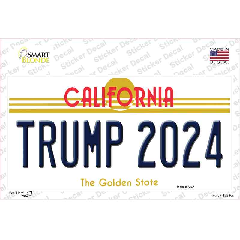 LP-12220s-M Trump 2024 California Novelty Sticker Decal - Medium