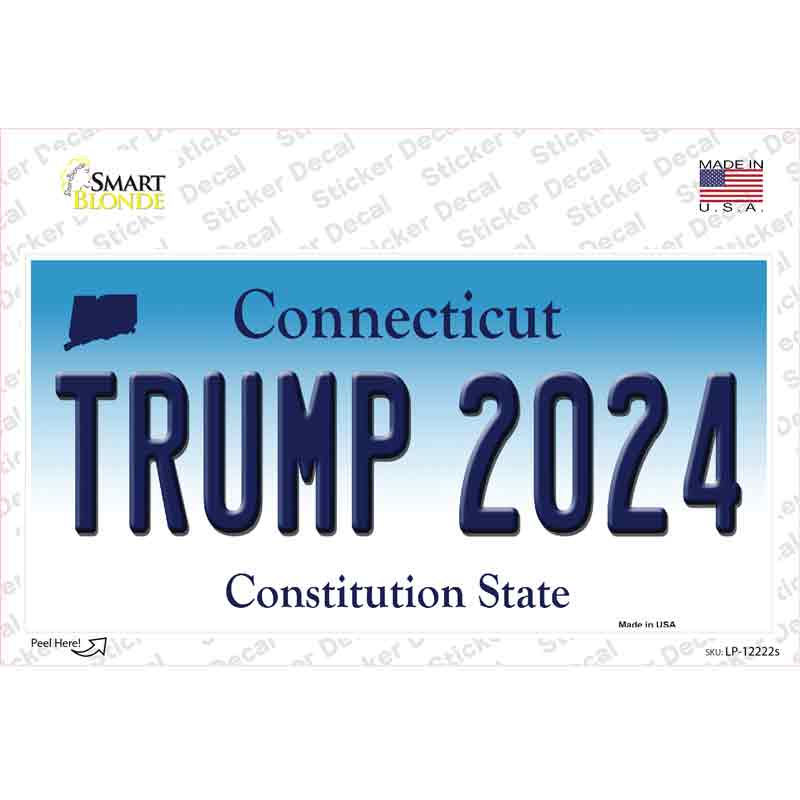 LP-12222s-M Trump 2024 Connecticut Novelty Sticker Decal - Medium