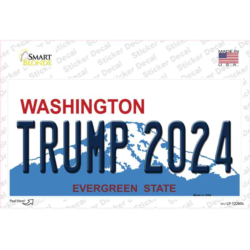 LP-12260s-M Trump 2024 Washington Novelty Sticker Decal - Medium