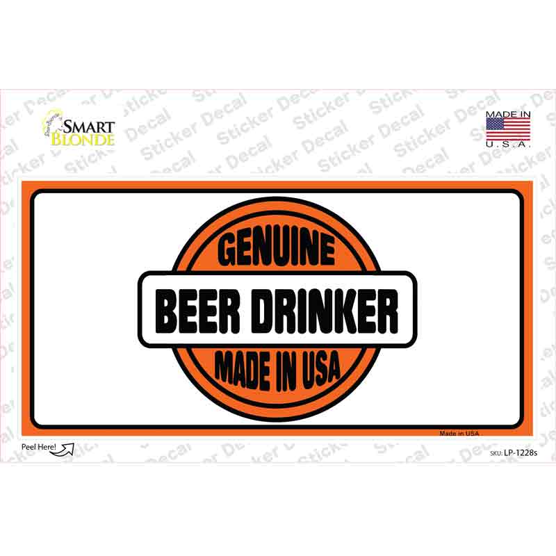 LP-1228s-M Genuine Beer Drinker Novelty Sticker Decal - Medium