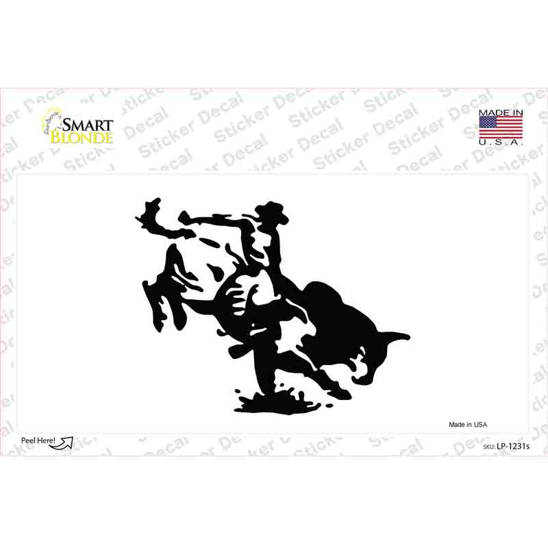 LP-1231s-M Bull Rider Novelty Sticker Decal - Medium